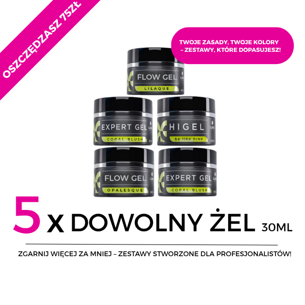 5x ŻEL 30ML LUMA NAILS W DOWOLNYM KOLORZE