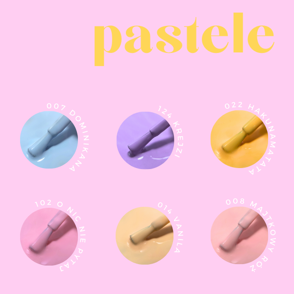 ZESTAW PASTELOWYCH LAKIERÓW DO PAZNOKCI 6szt LUMA Nails