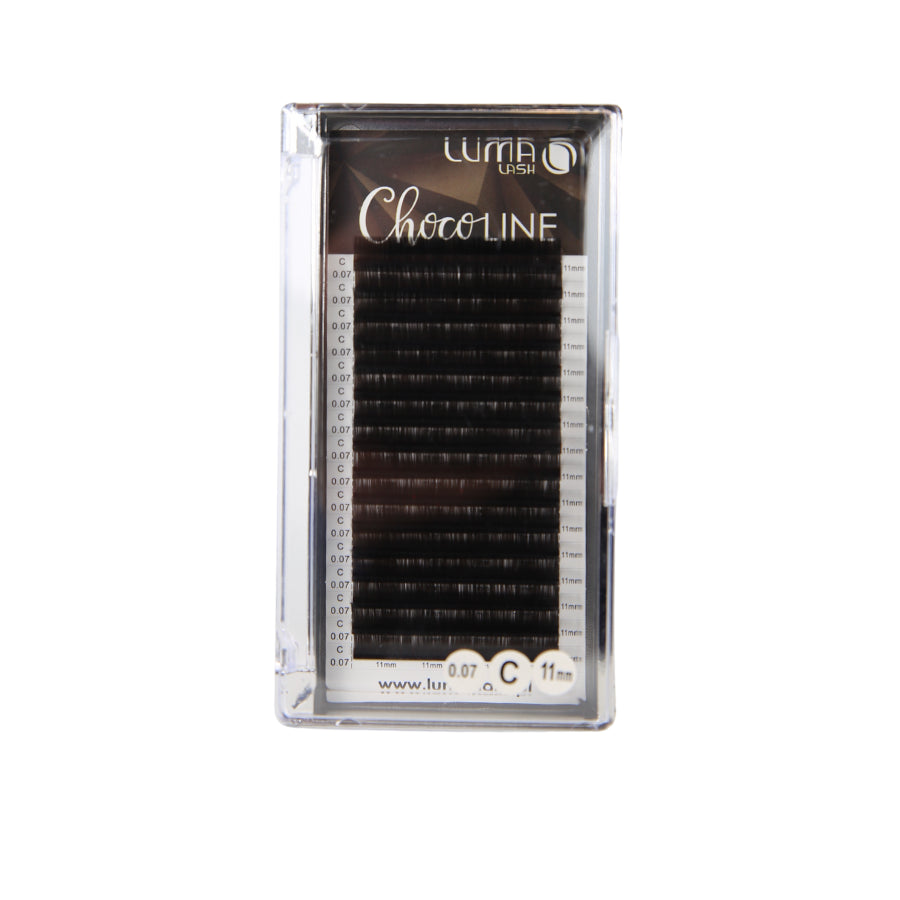 Rzęsy brązowe linia CHOCO  0,07m skręt C LUMA Lash